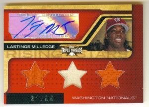 Lastings Milledge from 2008 Topps Triple Threads Baseball Lastings Milledge Jersey Auto