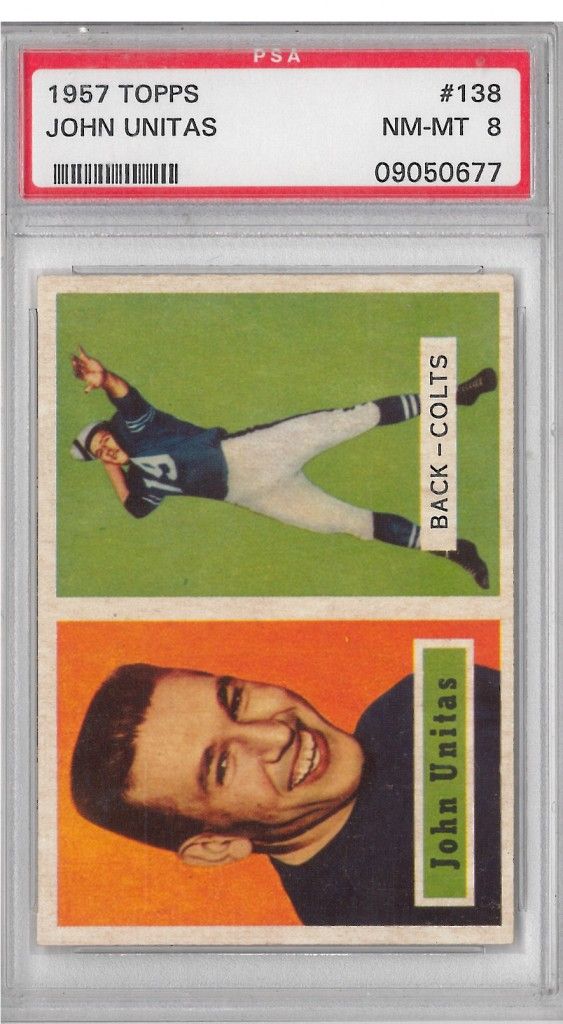 1957 Topps Johnny Unitas RC PSA 8