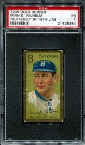 T206 Irvine K. Wilhelm PSA 1