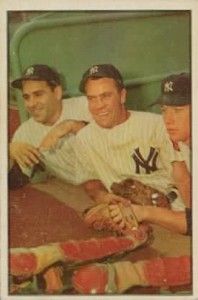 53bowman_color-044 1953 Bowman Color Hank Bauer, Yogi Berra, Mickey Mantle