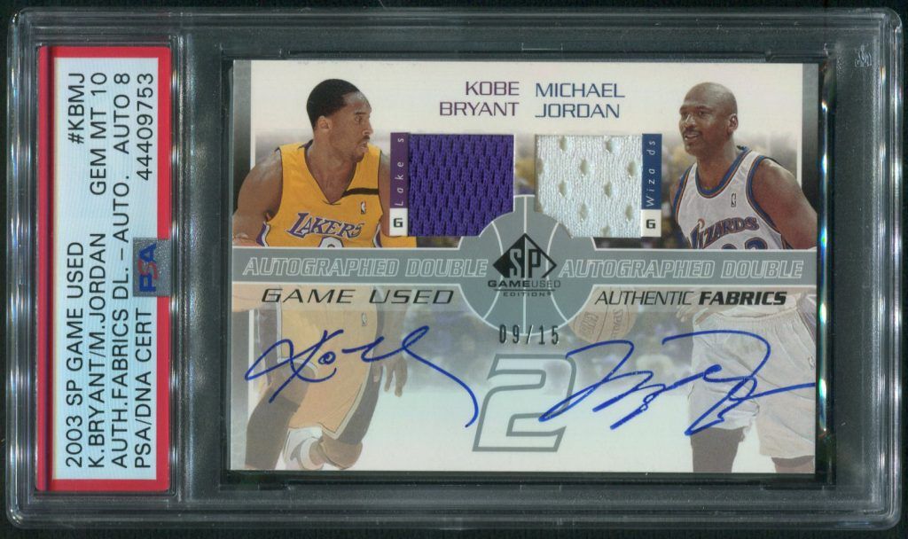 2003 Upper Deck SP Game Used Kobe Bryant & Michael Jordan Autographed Card