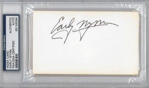 Early Wynn Autographed Index Card