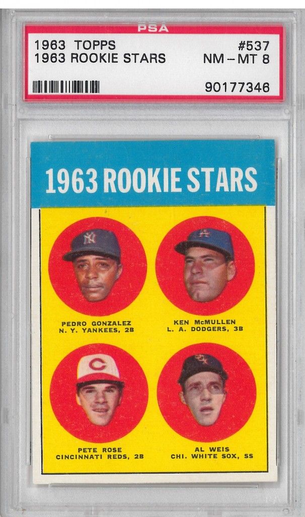 1963 Topps Pete Rose RC PSA 8
