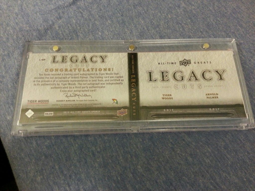 Tiger Woods Arnold Palmer Dual Booklet Autograph Card