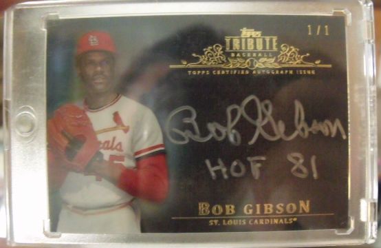 Bob Gibson 1/1 Topps Tribute Auto
