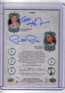 celticsautoback Boston Celtics Autograph Card Back