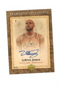 Lebron James Autographed Artifacts Card Lebron James Auto-Facts Card
